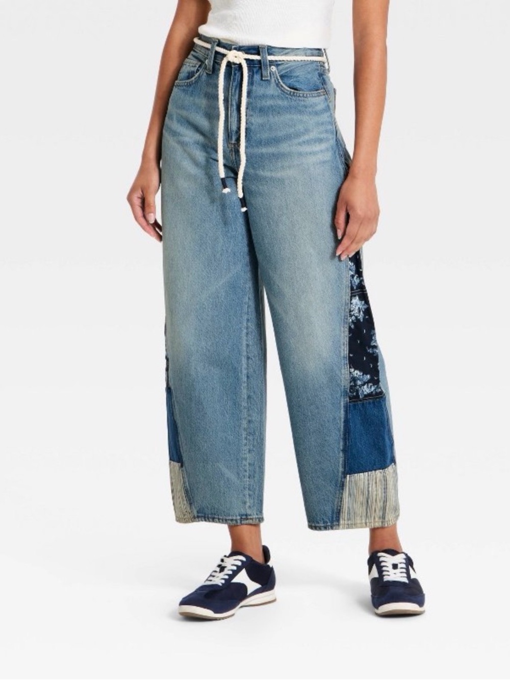 High-Rise Easy Barrel Bandana Print Jeans - Universal Thread™ Medium Wash, 4